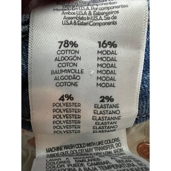 MOTHER JEANS WOMENS SIZE 26 THE ROLLER FRAY HIGH-RISE WIDE LEG FLARE BLUE NEW - Picture 12 of 13